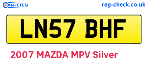 LN57BHF are the vehicle registration plates.