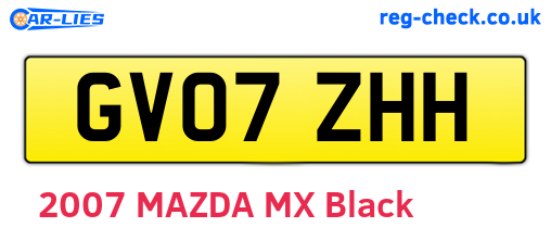 GV07ZHH are the vehicle registration plates.