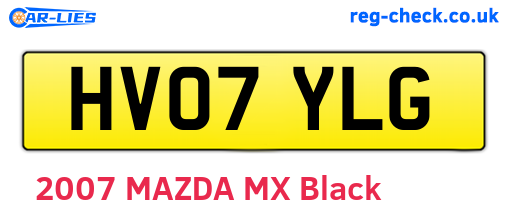 HV07YLG are the vehicle registration plates.