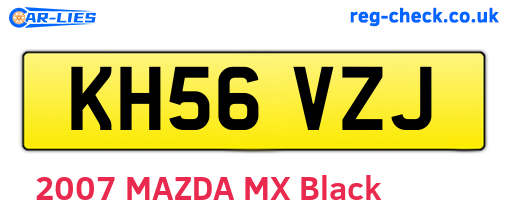 KH56VZJ are the vehicle registration plates.