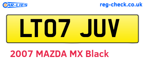 LT07JUV are the vehicle registration plates.