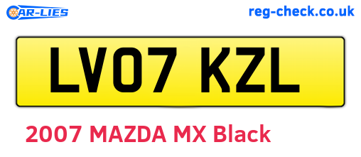 LV07KZL are the vehicle registration plates.