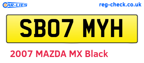 SB07MYH are the vehicle registration plates.