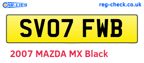 SV07FWB are the vehicle registration plates.