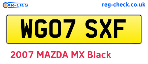 WG07SXF are the vehicle registration plates.