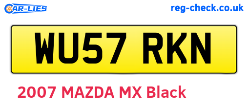 WU57RKN are the vehicle registration plates.