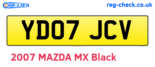YD07JCV are the vehicle registration plates.