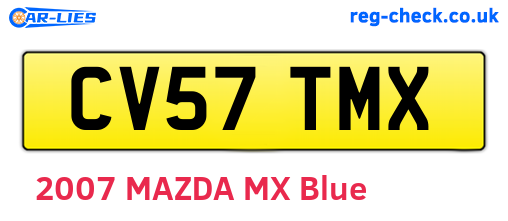 CV57TMX are the vehicle registration plates.