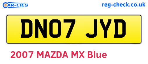 DN07JYD are the vehicle registration plates.