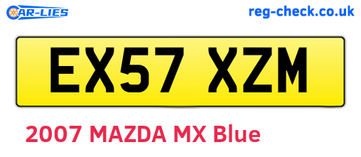 EX57XZM are the vehicle registration plates.