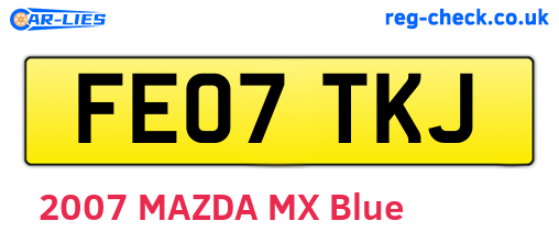 FE07TKJ are the vehicle registration plates.