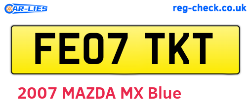 FE07TKT are the vehicle registration plates.