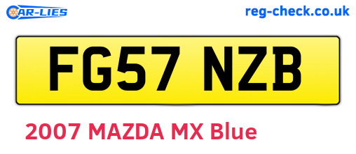 FG57NZB are the vehicle registration plates.