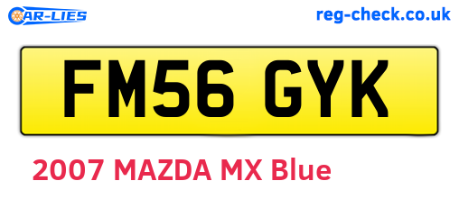 FM56GYK are the vehicle registration plates.