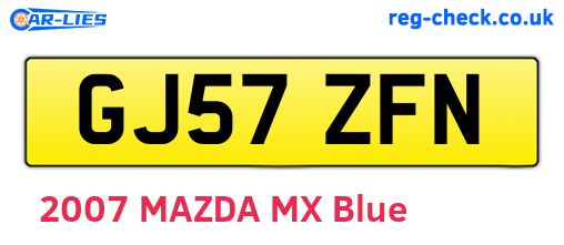 GJ57ZFN are the vehicle registration plates.