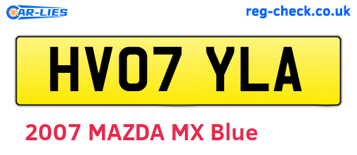 HV07YLA are the vehicle registration plates.