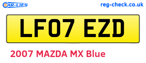 LF07EZD are the vehicle registration plates.