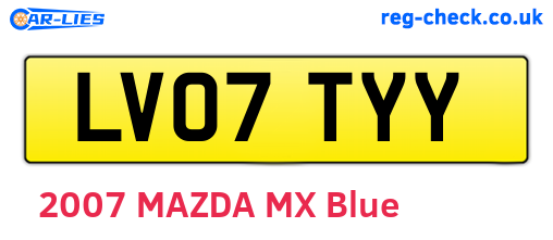 LV07TYY are the vehicle registration plates.