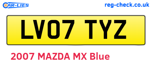 LV07TYZ are the vehicle registration plates.