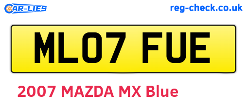 ML07FUE are the vehicle registration plates.