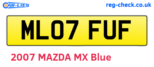 ML07FUF are the vehicle registration plates.