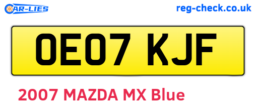 OE07KJF are the vehicle registration plates.