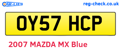 OY57HCP are the vehicle registration plates.