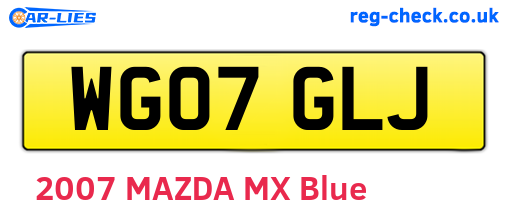 WG07GLJ are the vehicle registration plates.