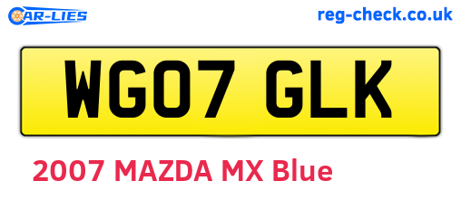 WG07GLK are the vehicle registration plates.