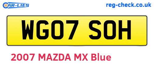 WG07SOH are the vehicle registration plates.