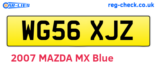 WG56XJZ are the vehicle registration plates.