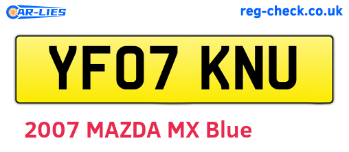 YF07KNU are the vehicle registration plates.