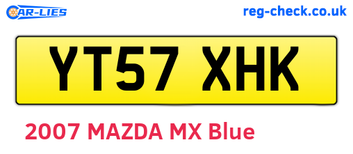 YT57XHK are the vehicle registration plates.