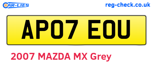 AP07EOU are the vehicle registration plates.