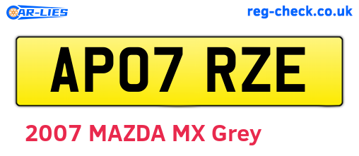 AP07RZE are the vehicle registration plates.