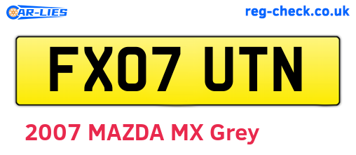 FX07UTN are the vehicle registration plates.