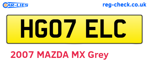 HG07ELC are the vehicle registration plates.