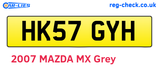 HK57GYH are the vehicle registration plates.