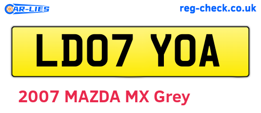 LD07YOA are the vehicle registration plates.