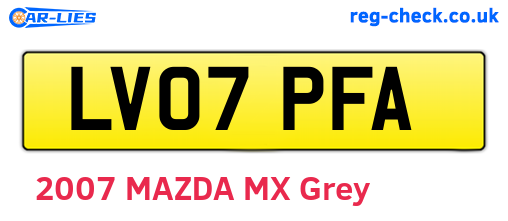 LV07PFA are the vehicle registration plates.
