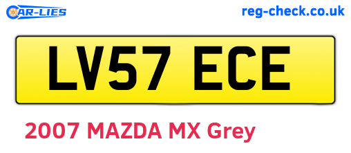 LV57ECE are the vehicle registration plates.