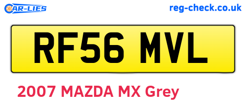 RF56MVL are the vehicle registration plates.