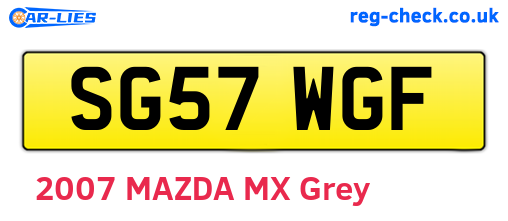 SG57WGF are the vehicle registration plates.