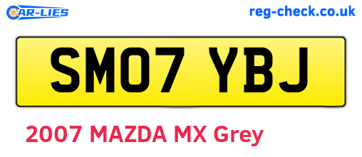 SM07YBJ are the vehicle registration plates.