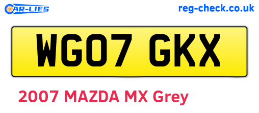 WG07GKX are the vehicle registration plates.