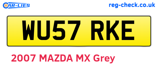 WU57RKE are the vehicle registration plates.