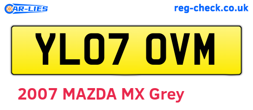 YL07OVM are the vehicle registration plates.
