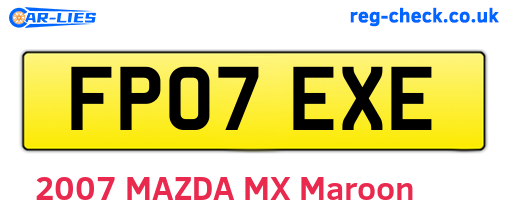 FP07EXE are the vehicle registration plates.