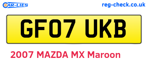 GF07UKB are the vehicle registration plates.