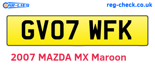 GV07WFK are the vehicle registration plates.
